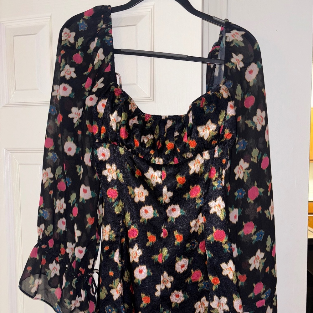 Long Bell Sleeve Romper, Milk maid / square neckline  - urban outfitters